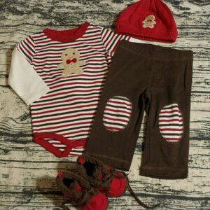 Gymboree Gingerbread Boy 6-12 Month Bodysuit Pants Outlet Hat Shoes Outfit.